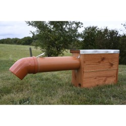 Nichoir pour Chouette chevêche d'Athéna 70mm - Tuyau courbé - Bois