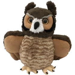 Hibou grand-duc - peluche 30 cm