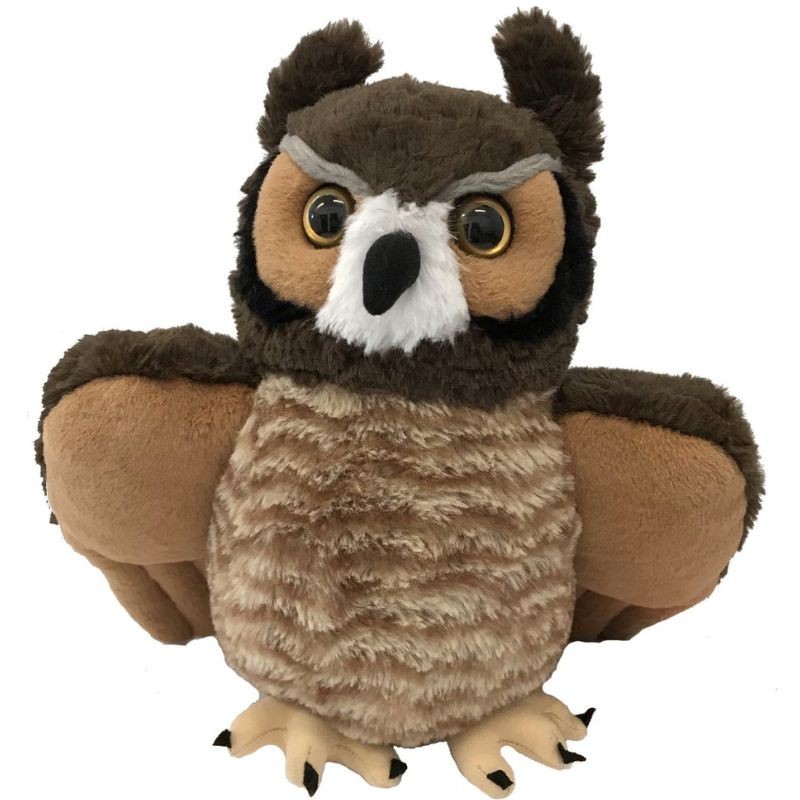 Hibou grand-duc - peluche 30 cm