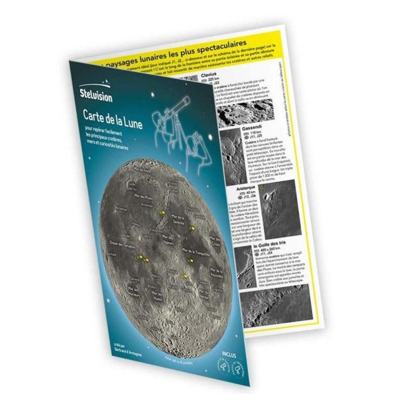 Carte de la Lune - Pour repérer facilement les principaux cratères, mers et curiosités lunaires