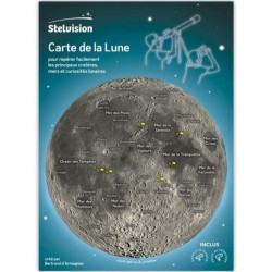 Carte de la Lune - Pour repérer facilement les principaux cratères, mers et curiosités lunaires