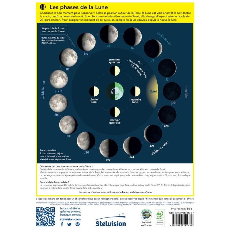 Carte de la Lune - Pour repérer facilement les principaux cratères, mers et curiosités lunaires