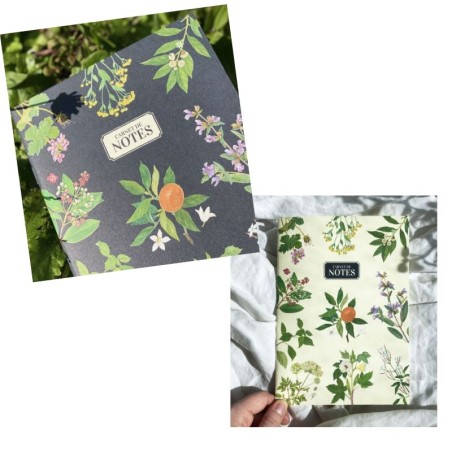 Carnet de notes A5 - Plantes - bleu ou beige