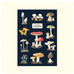 Carnet de notes A5 - Champignons - bleu ou beige