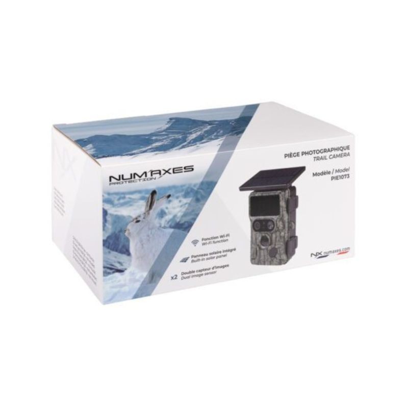 Num'axes PIE1073 avec double capteur d’images, Wi-Fi et panneau solaire intégré - Piège photographique