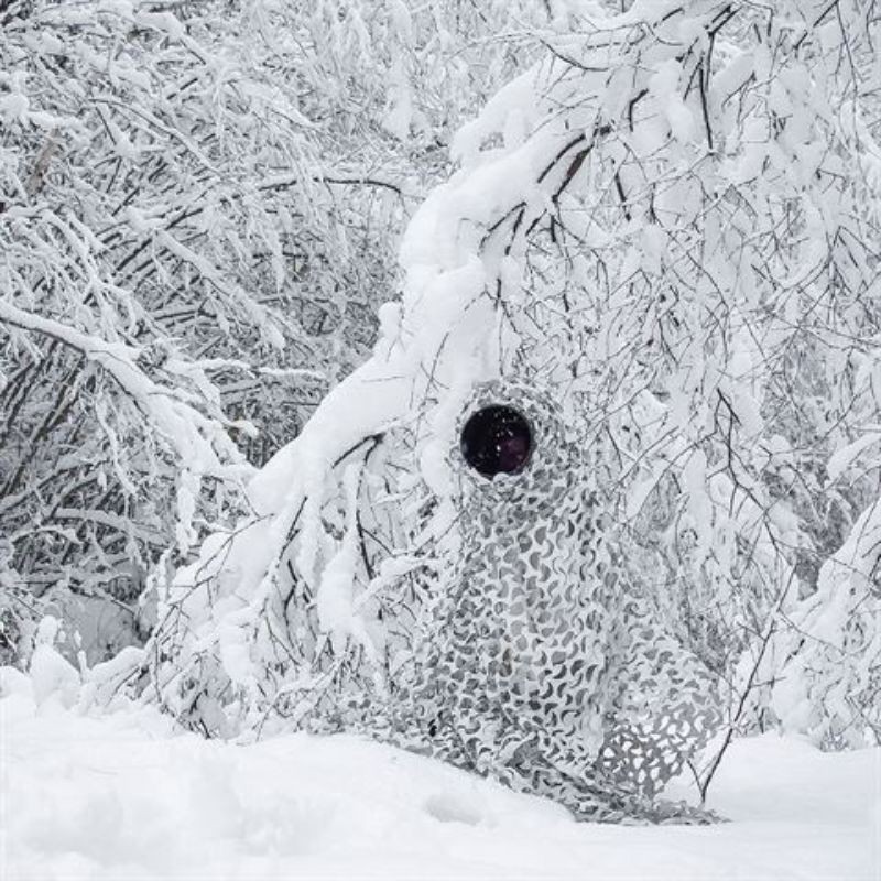 Filet de camouflage 3D feuilles - Buteo Photo Gear 1,5 x 3 m - Neige ou Roseaux