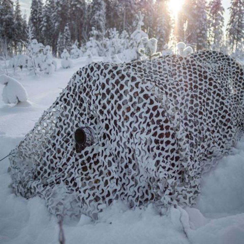 Filet de camouflage 3D feuilles - Buteo Photo Gear 2,4 x 3 m - Neige ou Roseaux