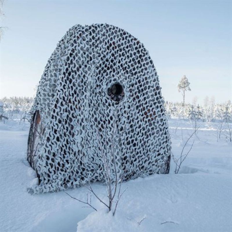 Filet de camouflage 3D feuilles - Buteo Photo Gear 2,4 x 3 m - Neige ou Roseaux