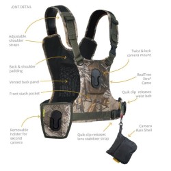 Cotton Carrier - Harnais CCS G3 CAMO pour jumelles et appareil photo – Camouflage ou Gris