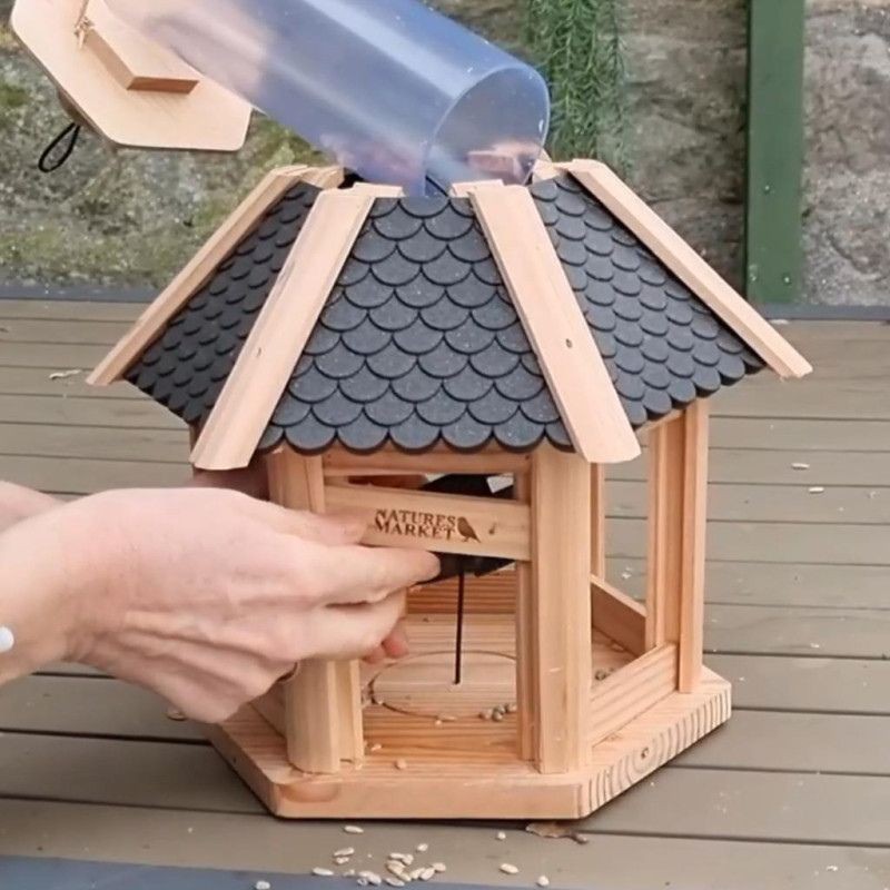 Mangeoire "Gazebo Junior" - Eco Ressource - Toit vert/rouge ou noir