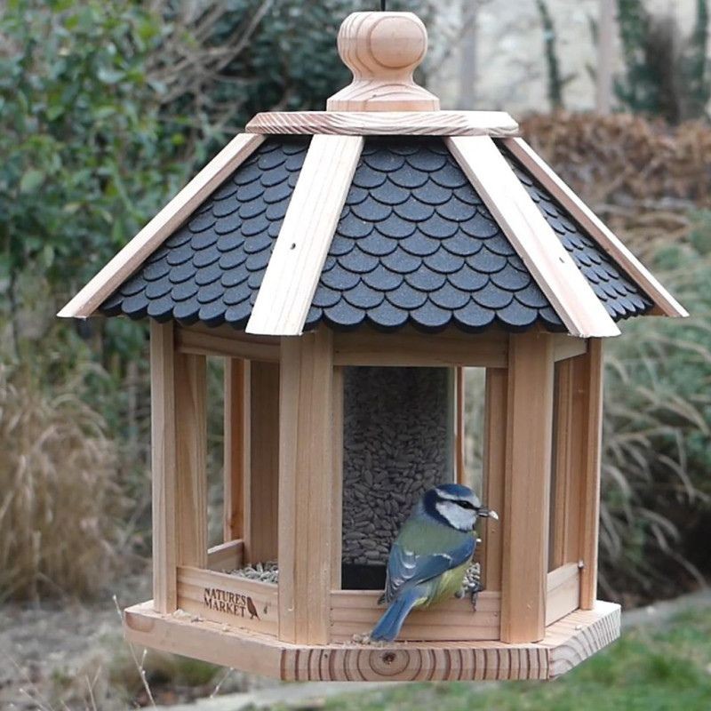 Mangeoire "Gazebo Junior" - Eco Ressource - Toit vert/rouge ou noir