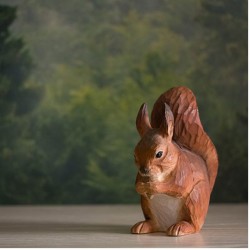 DecoBird Écureuil roux - Statuette en bois
