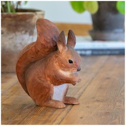 DecoBird Écureuil roux - Statuette en bois