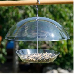 Mangeoire à oiseaux transparente en forme de parapluie