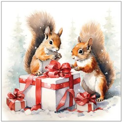 Serviettes "Couple d'écureuil" - Table