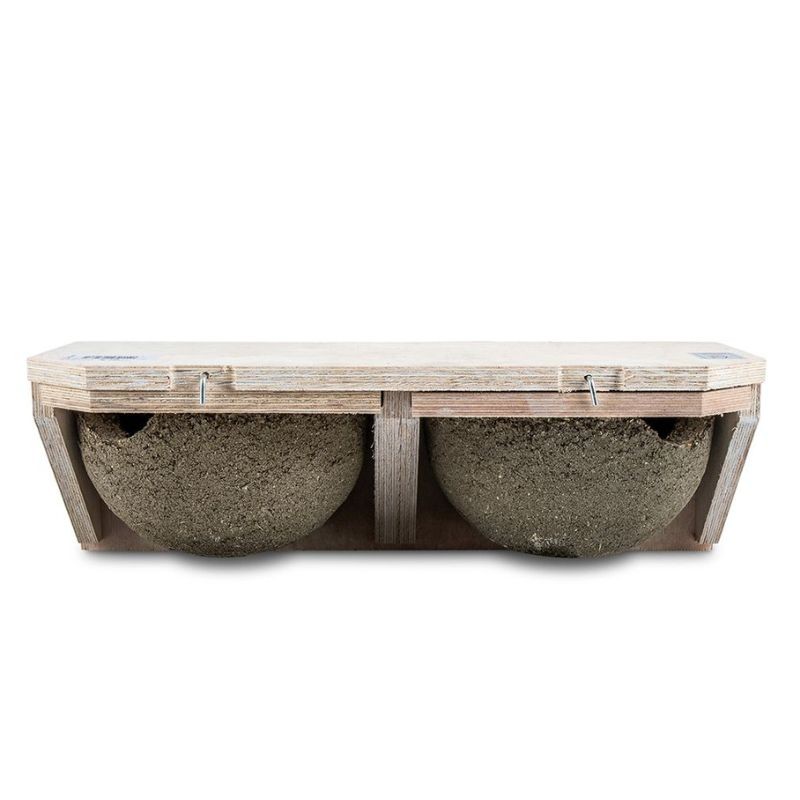 Nichoir amovible pour hirondelles de fenêtre KN HZ 09 - Double - Béton de bois