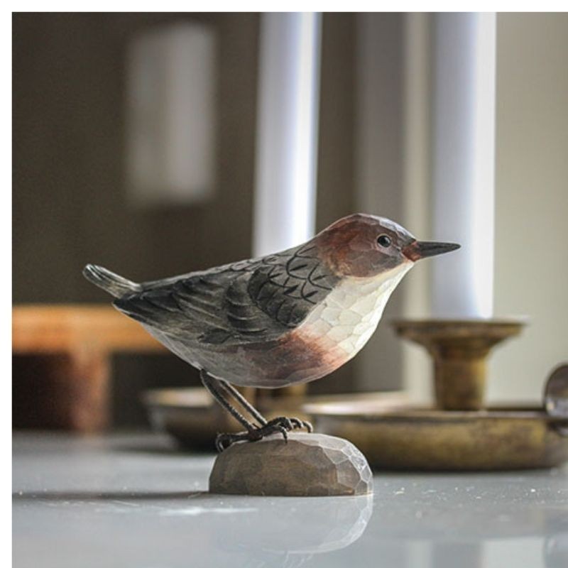 DecoBird Cíncle Plongeur - Statuette en bois