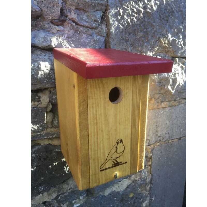 Nichoir LRBPO 32 mm - Toit lasure naturelle rouge