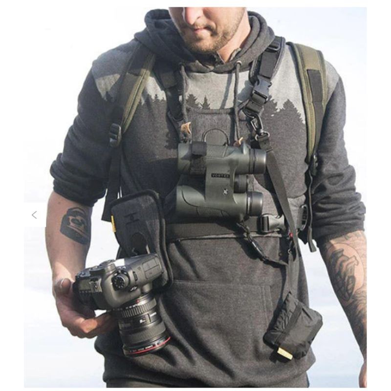 Cotton Carrier - Harnais CCS G3 CAMO pour jumelles et appareil photo – Camouflage ou Gris