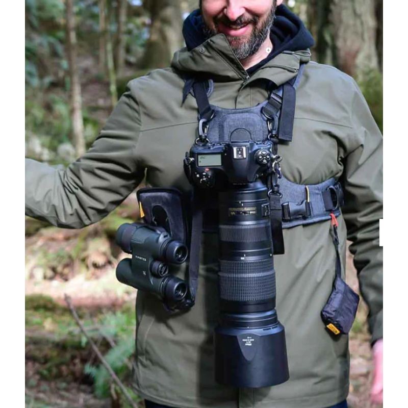 Cotton Carrier - Harnais CCS G3 CAMO pour jumelles et appareil photo – Camouflage ou Gris