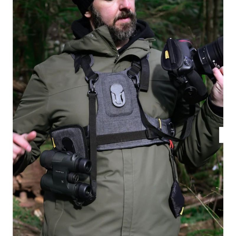 Cotton Carrier - Harnais CCS G3 CAMO pour jumelles et appareil photo – Camouflage ou Gris