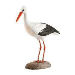 DecoBird Cigogne Blanche - Statuette en bois