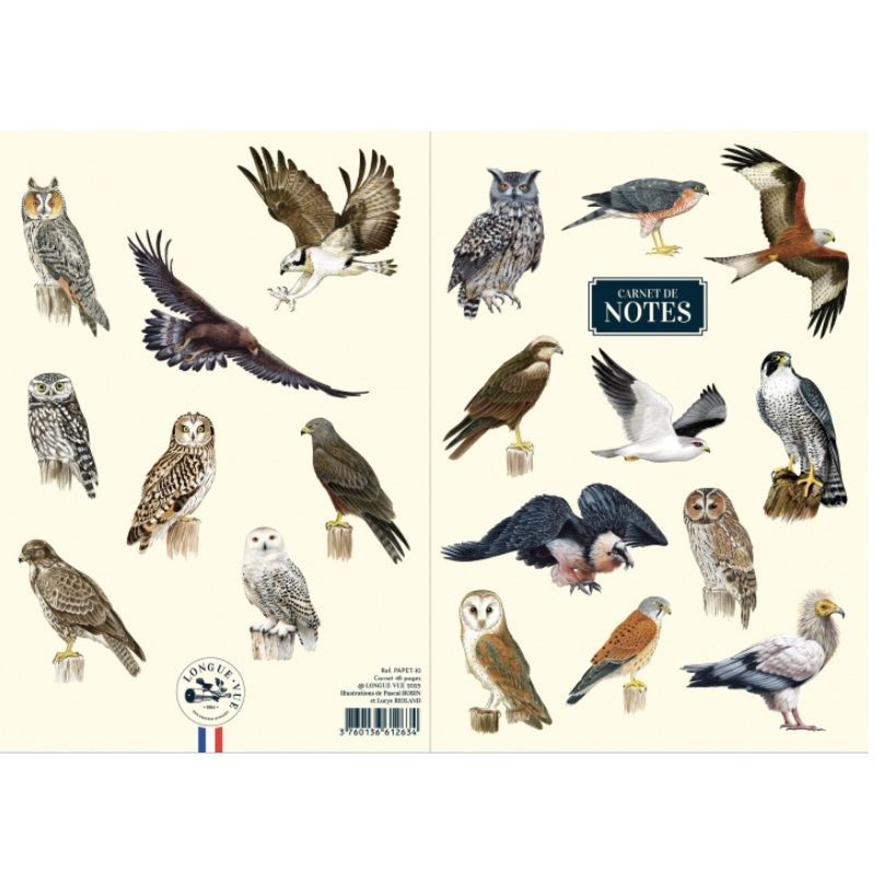 Carnet de notes A5 - Rapaces - beige