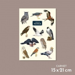 Carnet de notes A5 - Rapaces - beige