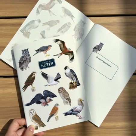 Carnet de notes A5 - Rapaces - beige