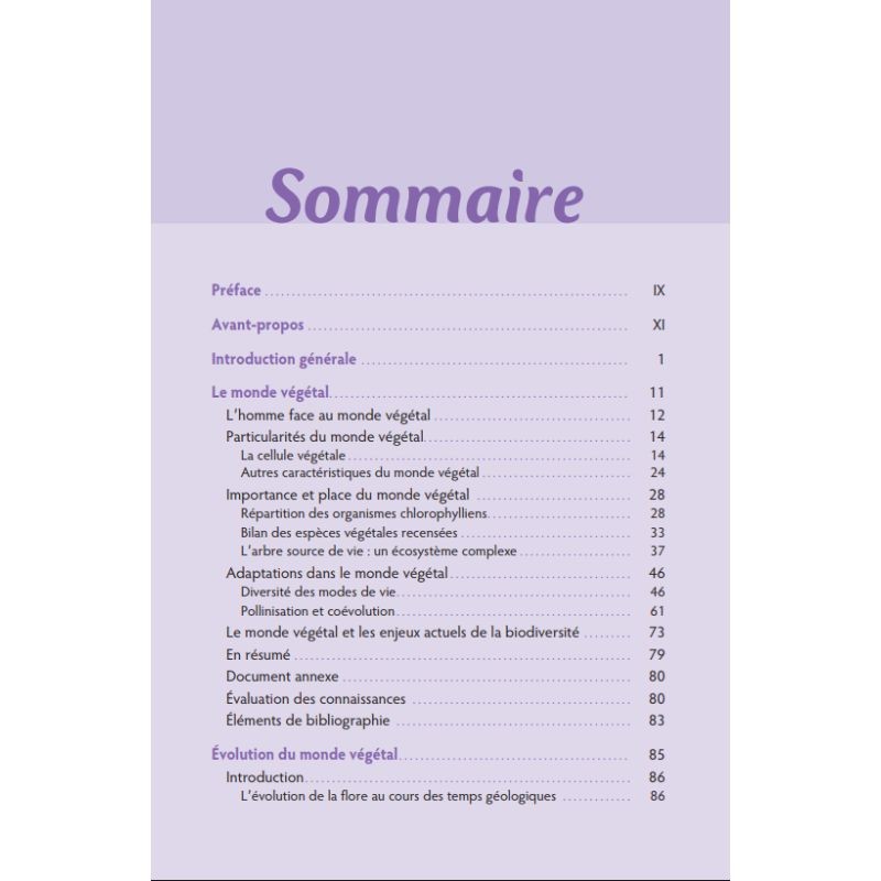 Biodiversité et évolution du monde végétal