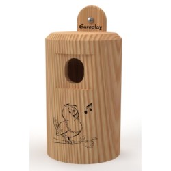 Nichoir "Happy Birds"  trou ovale pour Moineau, ... – Bois de mélèze - Europlay