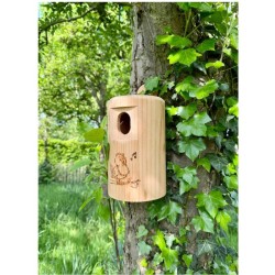 Nichoir "Happy Birds"  trou ovale pour Moineau, ... – Bois de mélèze - Europlay