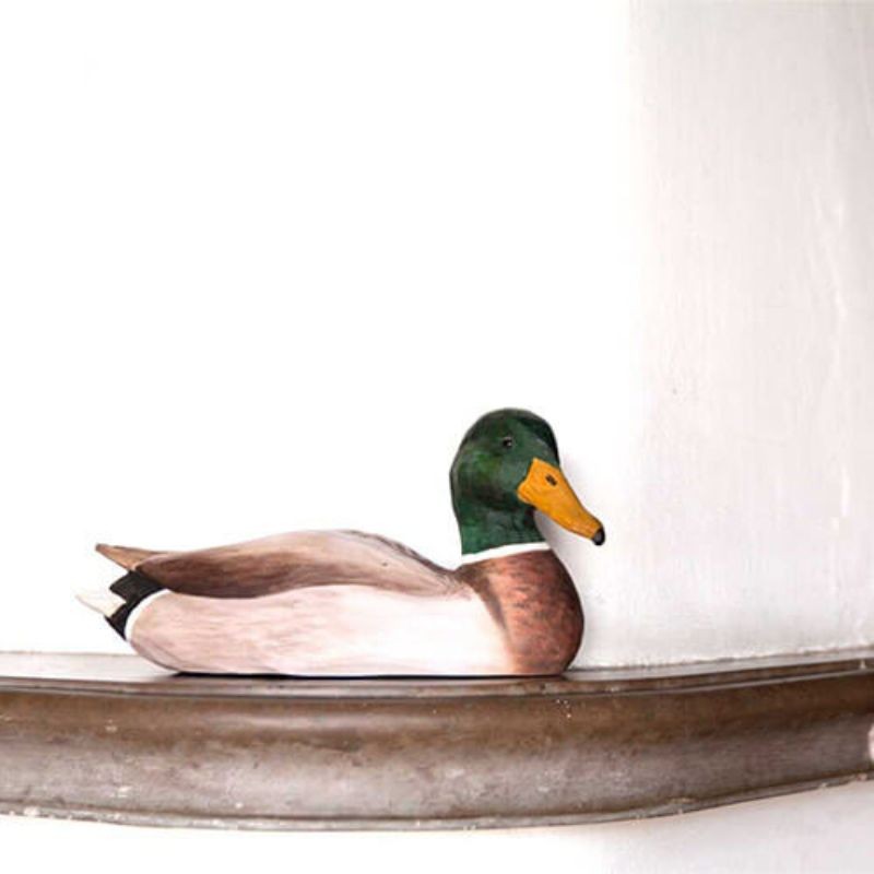 DecoBird Canard colvert mâle - Statuette en bois