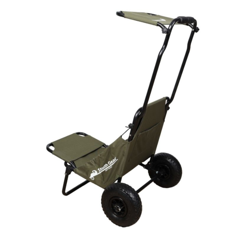 Chariot de transport Stealth Gear M2 vert forêt avec auvent pare-soleil