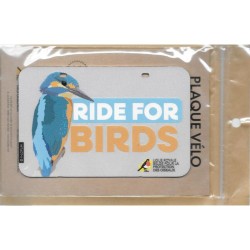 Plaque vélo LRBPO rétroréfléchissant - Martin-pêcheur/Rouge-gorge/ Mésange bleue