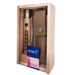 Couteau de poche Opinel n°10 avec tire-bouchon, ouvre-bouteille et étui