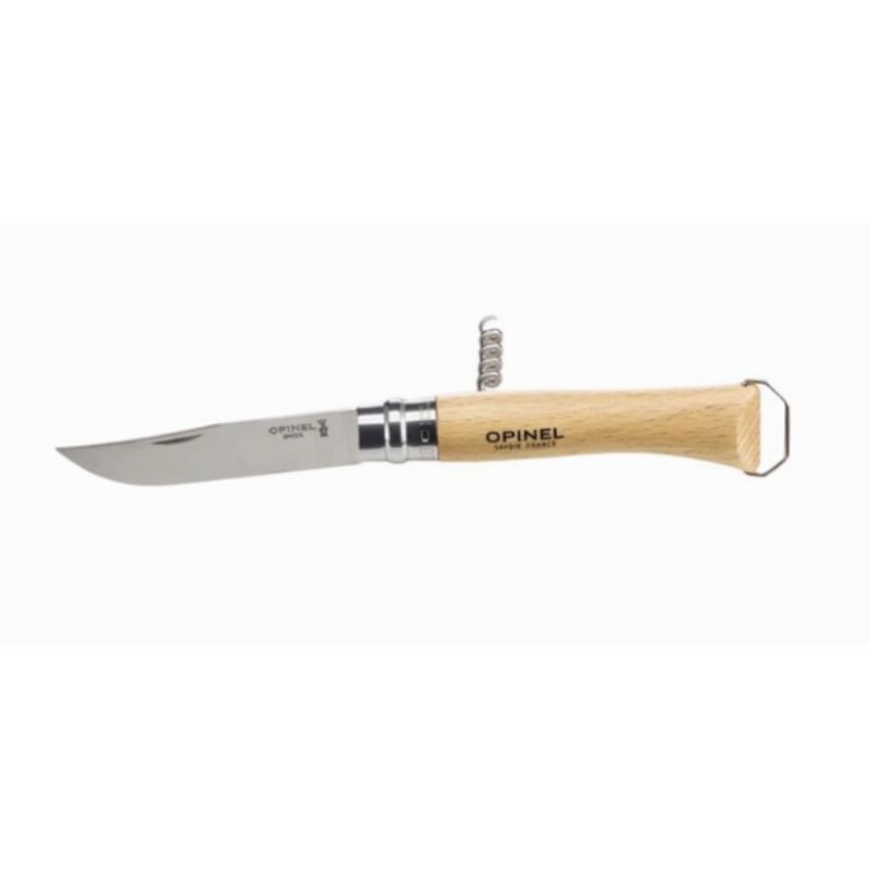 Couteau de poche Opinel n°10 avec tire-bouchon, ouvre-bouteille et étui