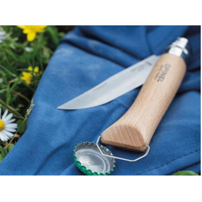 Couteau de poche Opinel n°10 avec tire-bouchon, ouvre-bouteille et étui