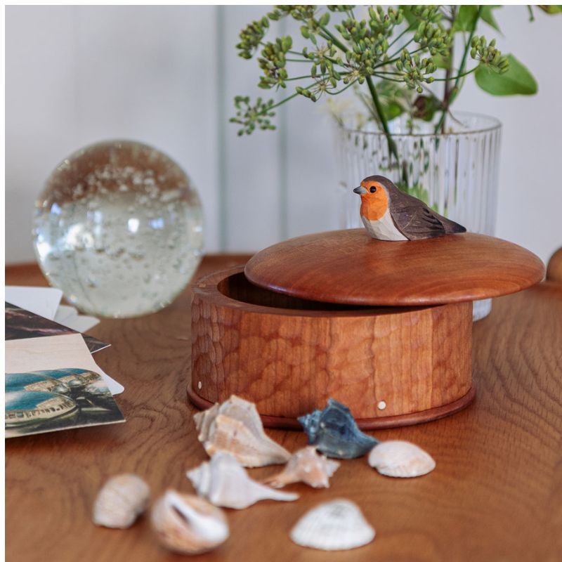 DecoBird Boîte en bois Rouge-gorge