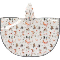 Poncho de pluie enfant transparent "animaux de la forêt"