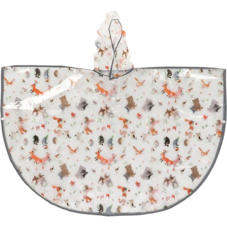 Poncho de pluie enfant transparent "animaux de la forêt"