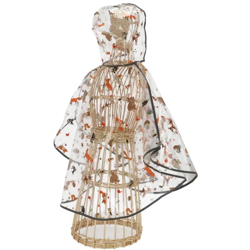 Poncho de pluie enfant transparent "animaux de la forêt"