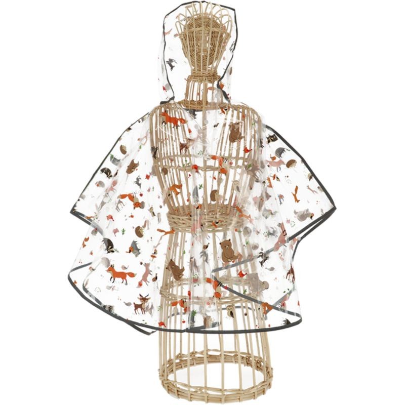 Poncho de pluie enfant transparent "animaux de la forêt"