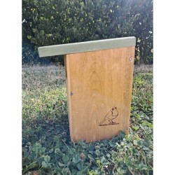 Nichoir LRBPO Semi-ouvert - Bois Sapin Rouge/Toit lasure naturelle vert