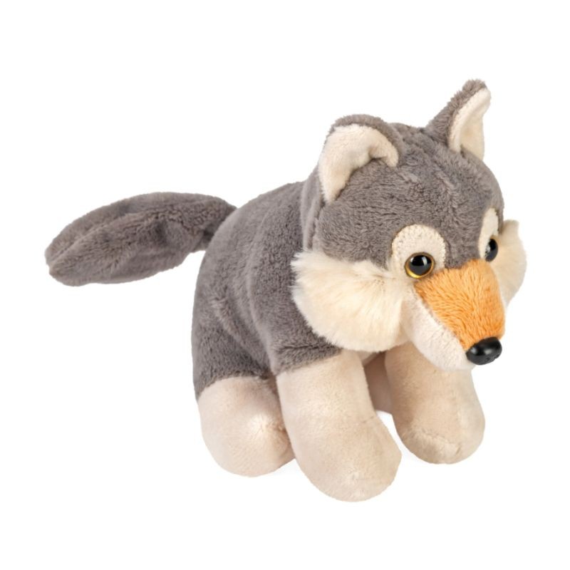 Loup Éco Pocketkins - Petite peluche 12,5 cm