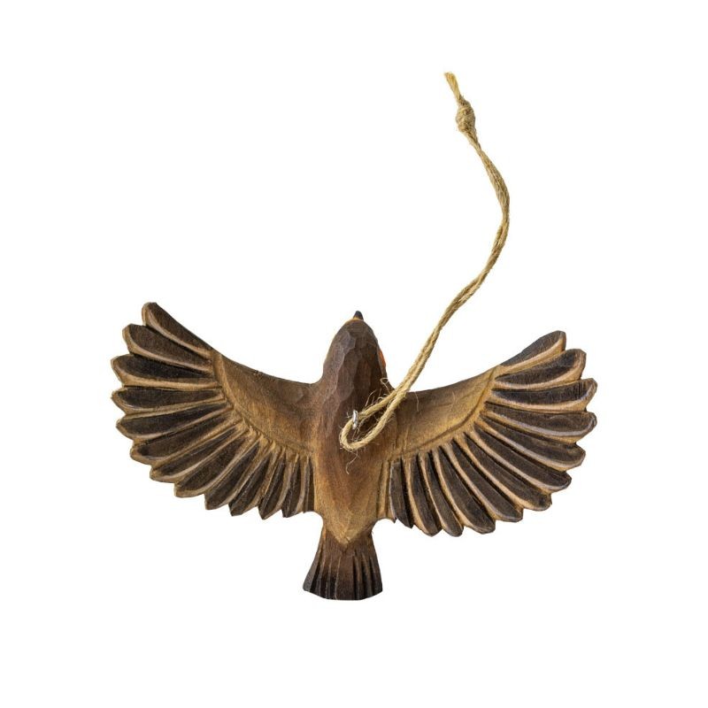 DecoBird Rouge-gorge volant - Statuette en bois
