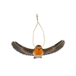 DecoBird Rouge-gorge volant - Statuette en bois