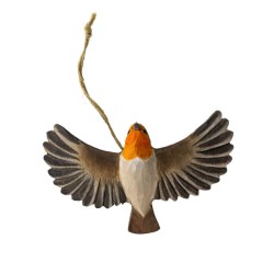 DecoBird Rouge-gorge volant - Statuette en bois