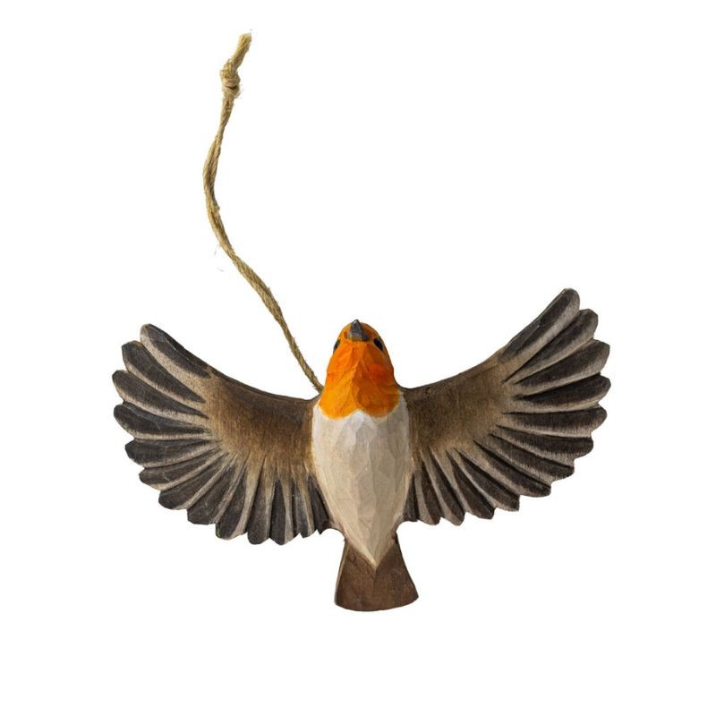 DecoBird Rouge-gorge volant - Statuette en bois