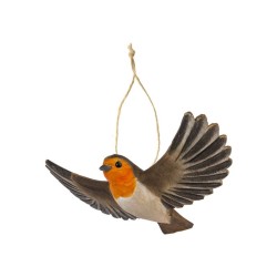 DecoBird Rouge-gorge volant - Statuette en bois